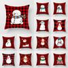 Christmas Decoration Black and Red Checkered Printed Cushion Cover for Home Living Room Sofa Decoration Pillowcase 45 * 45cm
