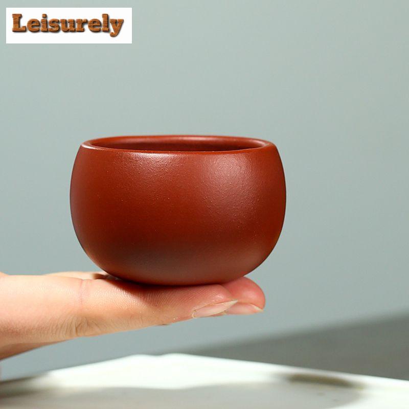2pc/lot Chinese Dahongpao Purple Clay Tea Cup Handmade Portable Small Tea Bowl Puer Teaware Mug Zisha Teacup Master Cups 75ml