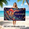 Mushroom Forest Theme Soft Beach Towel Personalized Custom Name Text Towel Portable for Beach Pool Travel