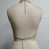 Metal Crosses Pendant Body Chain for Women Adorned with Rhinestones Halter Neck Crop Top for Parties and Casual Outings