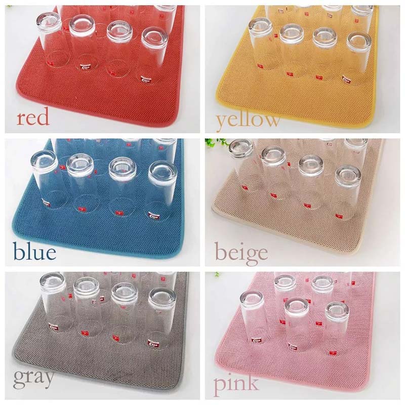 38 X 50cm Anti Slip Absorbent Dish Drying Mat Kitchen Sink Drainer Placemats