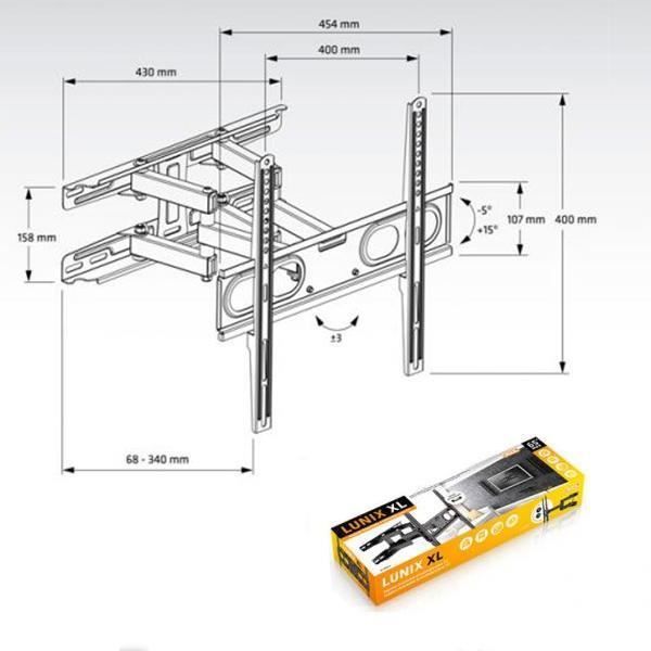 Držák TV s ramenem Axil 0593E 26"-65" 30 kg Černý