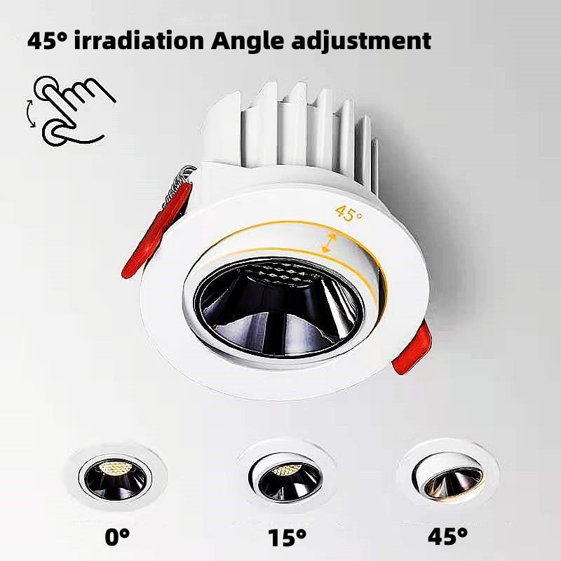 Round Angle Adjustable Anti Glare Recessed LED Downlight 9W 12W 15W 18W 24W 110V 220V Ceiling Kitchen Living Room Indoor