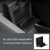 For Honda WR-V WRV 2023-2025 JP Version Armrest Storage Hidden Box ABS Stowing Tray Organizer Car Interior Accessories Black