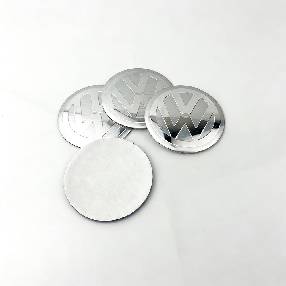 TCFJN1 4Pcs 56mm 60mm 65mm Car Wheel Center Hub Cap Rim Cover Stickers For Volkswagen VW GTI R-Line R Polo T5 Golf Passat B5 Scirocco