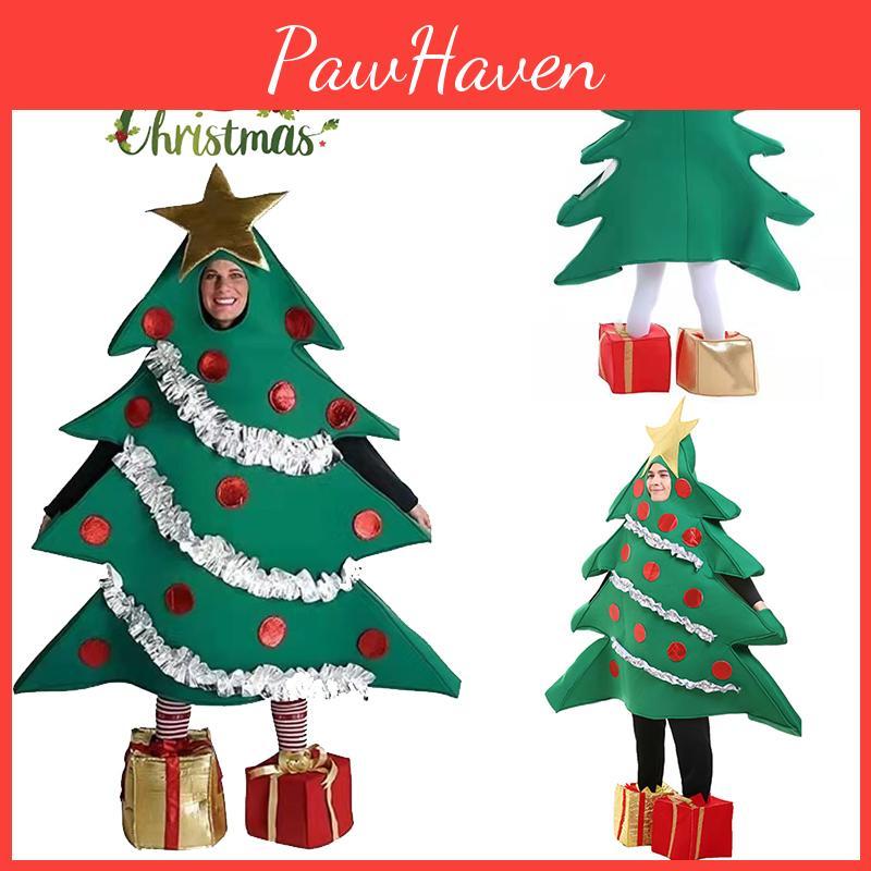 Christmas Xmas Tree Corduroy Outfit Cosplay Costume Funny Clothes Unisex Adults