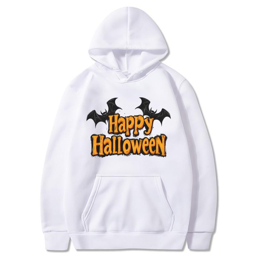 Zimní Halloweenská fleecová mikina s kapucí Krásná potištěná módní pouliční mikina Pánská a dámská denní s dlouhým rukávem Teplá mikina