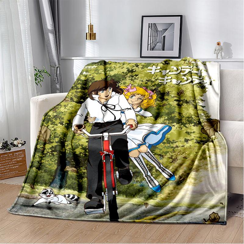 Candy Candy 29 Styl Nowy Retro Kreskówkowa Dziewczyna Anime Miękki Pluszowy Koc, Flanelowy Koc Narzuta do Salonu Sypialni Sofa Prezent dla Dziecka