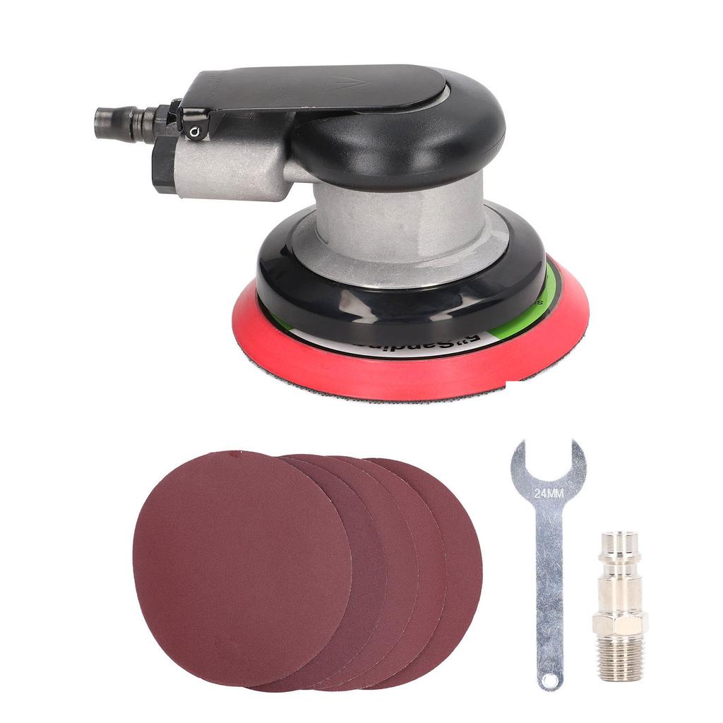 Set de lustruit pneumatic cu disc de 5 inch, șlefuitor pneumatic cu palmă, șmirghel, mașină de șlefuit, intrare de 14 inch, 10000 RPM