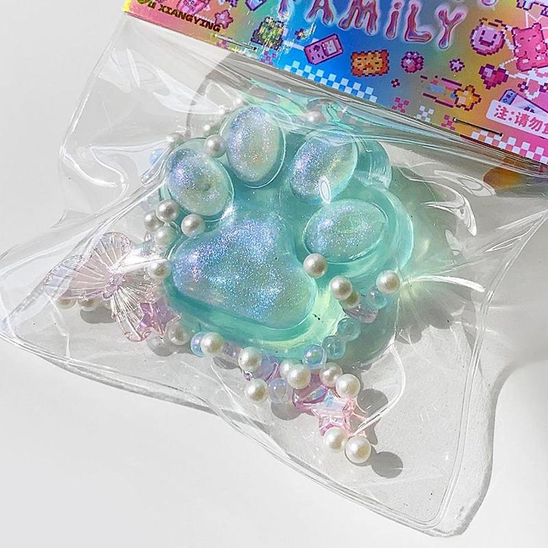 New Product! Christmas Style Plush Transparent Cat Claw Decompression Toy Cute Cartoon Soft Decompression Toy