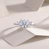 S925 Silver Ring 2 Carat Moissanite Closed Ring
