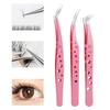 Multifunctional Tweezers Stainless Steel Eyelash Tweezers Grafting False Eyelash Patches False Eyelash Aids Portable Tweezers