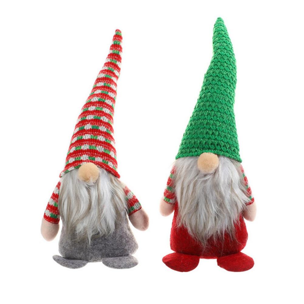 

2 шт. Рождественский гном, кукла, вязаный плюшевый гном, безликая кукла, Санта-Клаус, рождественские подарки, украшение на рождественскую елку, рождественские подарки светло-серый