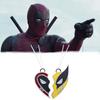 Deadpool Wolverine Best Friends Heart Geometric Alloy Necklace Red Yellow Cartoon Gift