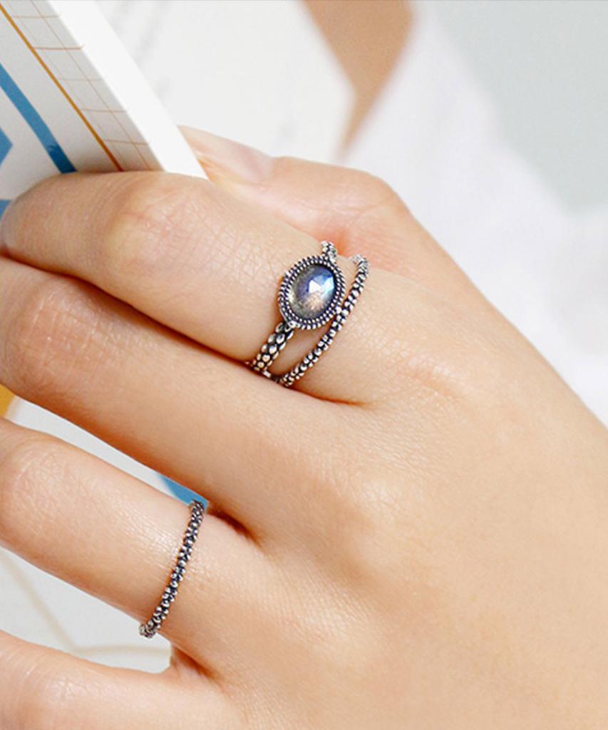 47Bag 925 Silver Gemstone Ring Bianca