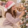 Christmas Santa Hats Elastic Claus with Pom Knitted Hat for Adults Pom Party Women Men