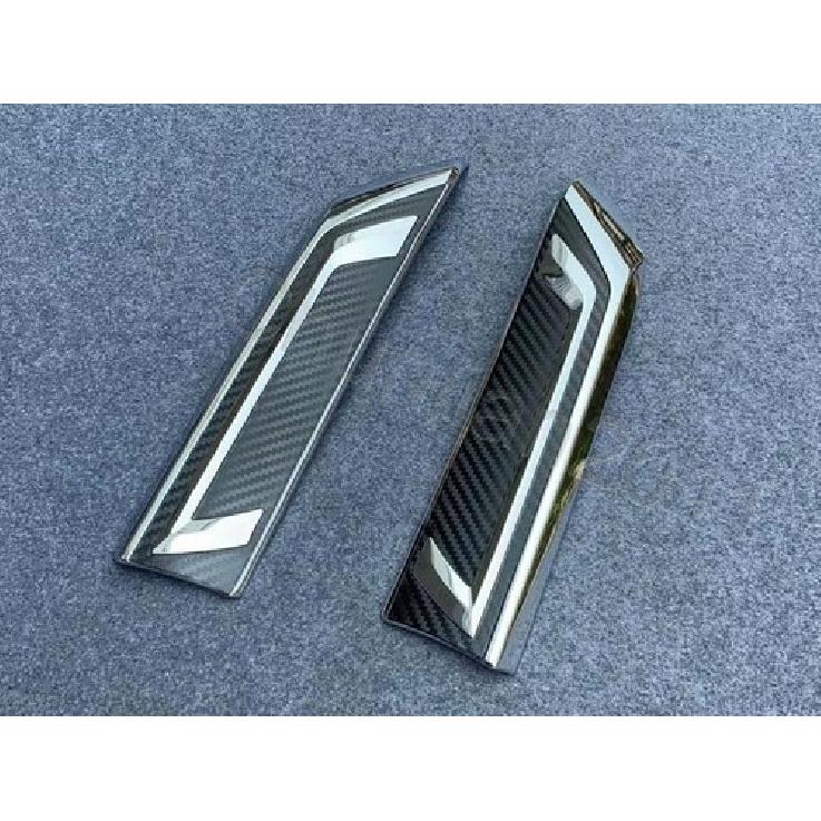 Front Top Mesh Grille Cover Trim for - Toyota RAV4 2PCS Carbon Fiber