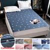 Waterproof Mattress Protector Breathable Noiseless Mattress Pad with 4 Elastic Corner Straps Bed Cover Quilted Bed Linen