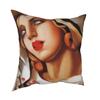 Straw Hat By Tamara De Lempicka Art Deco Throw Pillow Cover Throw Pillow Funny Pillowcover Home Decor