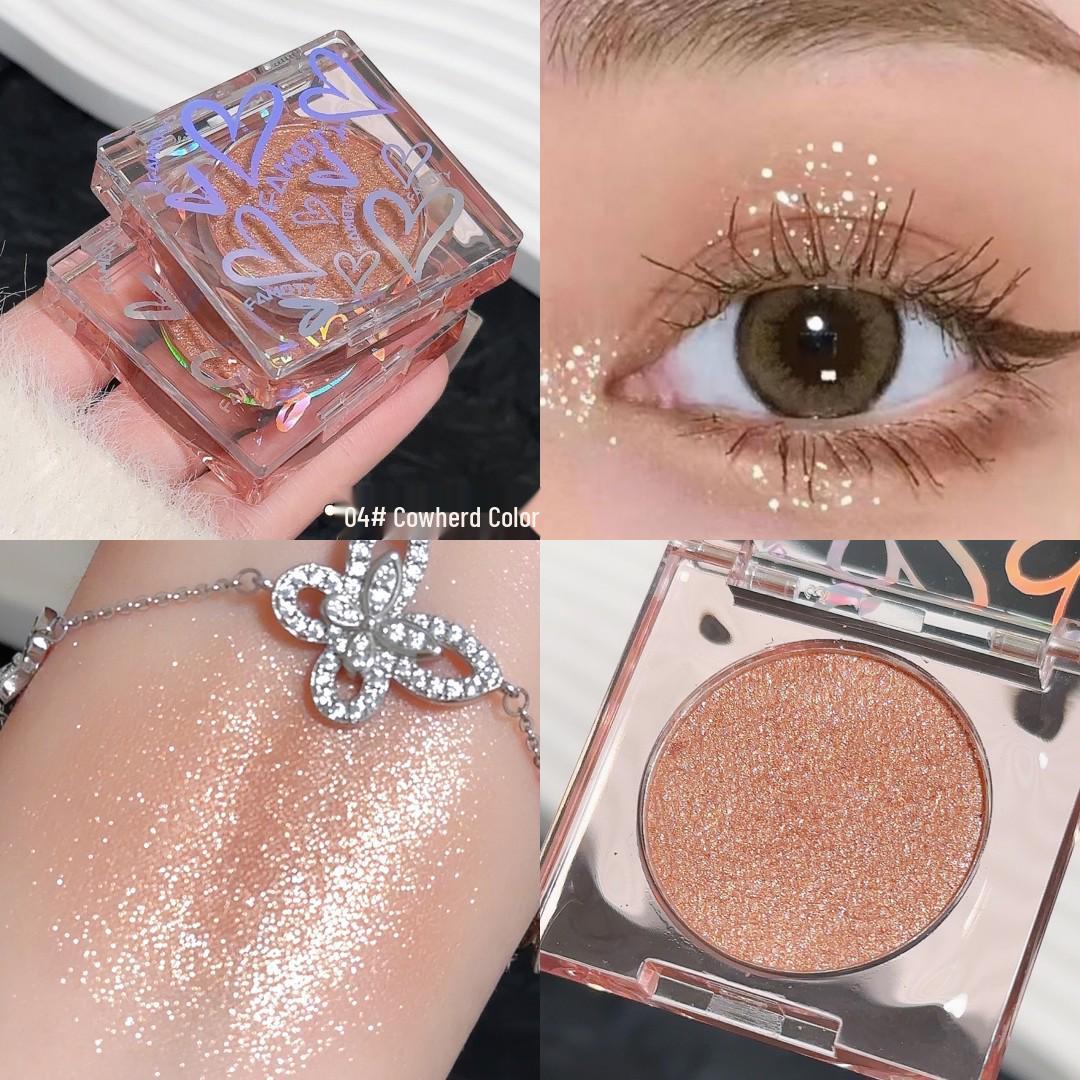 

FAMOTY Crushed Diamond Shimmer Eyeshadow Palette - Highlighter & Glitter Makeup