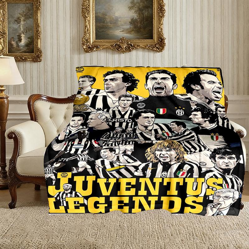 1 Stück Bequeme Heimdruck-Kuscheldecke, Juventus Fußballclub-Decke für Bett und Sofa, Besonderes Geschenk für die Familie