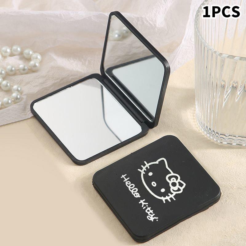 Cartoon Kitty Makeup Mirror Mini Foldable Sanrio Makeup Vanity Mirror Portable Hand Mirrors Double-Sided Compact Pocket Mirror