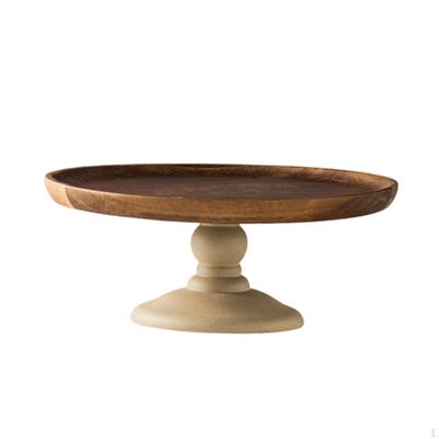 Cake Stand Holder Showcasing Rustic Display Dessert Candy Dish Plate for Living
