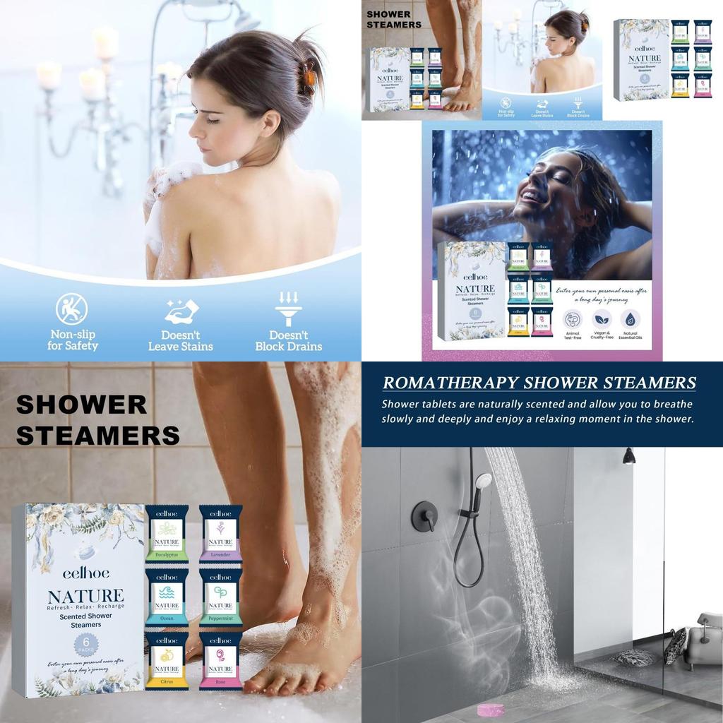 Eelhoe Aromatic Shower Tablets 6 Packs For Deep Cleansing And Relaxation Spa Experience