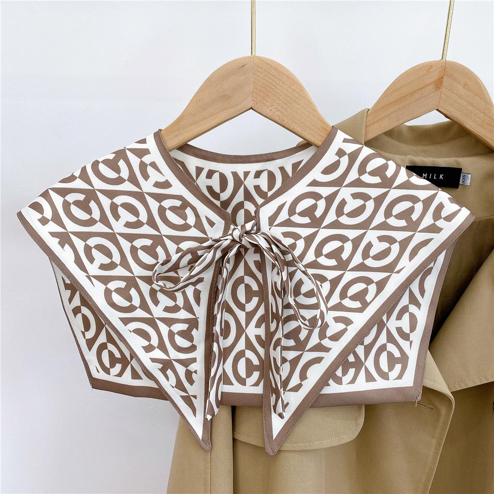 Silk Draped Women's Shoulder Scarf Shawl Collar with Neck Protection & Decorative Knotting