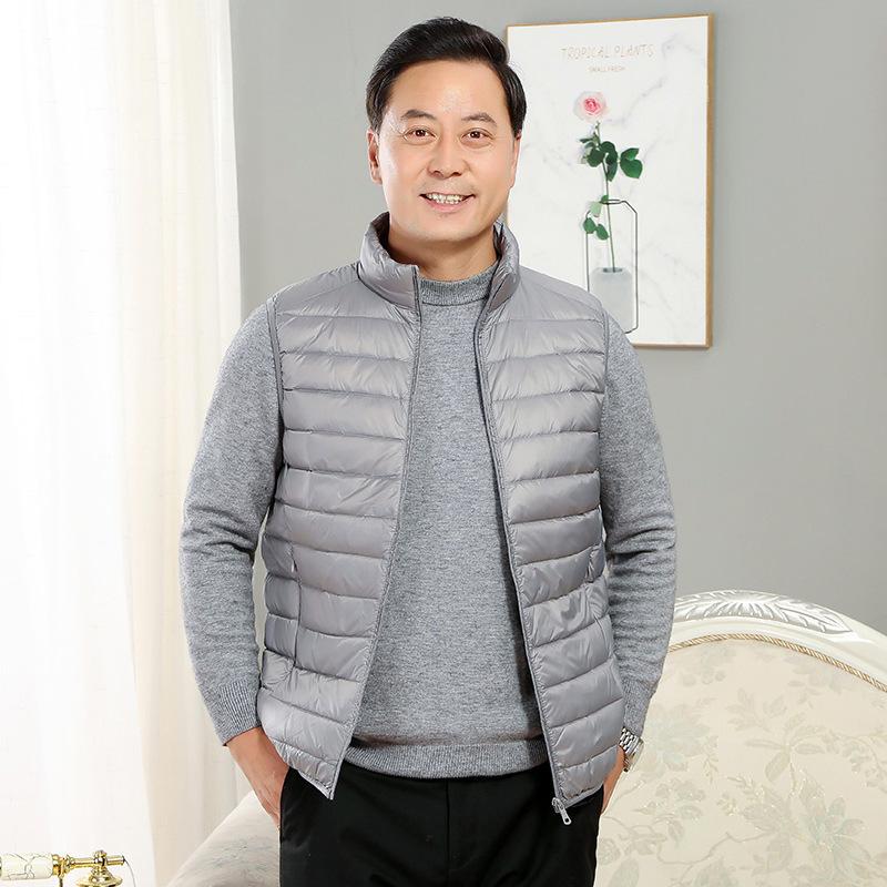 Herbst Winter Ärmellose Weste Herren Warm Leichte Pufferjacke Männliche Oberteile Oberbekleidung Weiße Entendaunen Jacke Weste