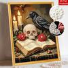 Halloween pearl painting art full pearl handmade diy home decorations raven crow skull roses candles book ornaments creative crafts