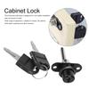 2Pcs Furniture Drawer Wardrobe File Cabinet Lock with Keys Office Security (19mm Head Black)