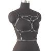 Fashion Women Pu Leather Hollow Cage Bra Gothic Body Chest Harness Belt Adult Punk Chest Bra Harness.