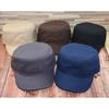 Stiff Military Hat Big Head Circumference Flat Top Hat Casual Fashion Autumn and Winter Men's Hat Casual Fashion Trendy European Version Hat