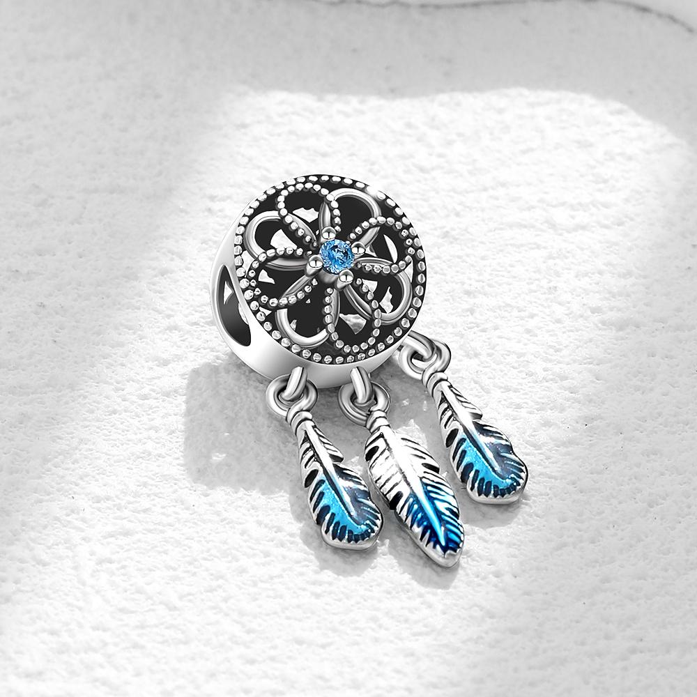 New 925 Silver Turtle Firefly Owl Tree Life Dreamcatcher CZ Zircon Charm Fit Bracelet Women DIY Jewelry Gift