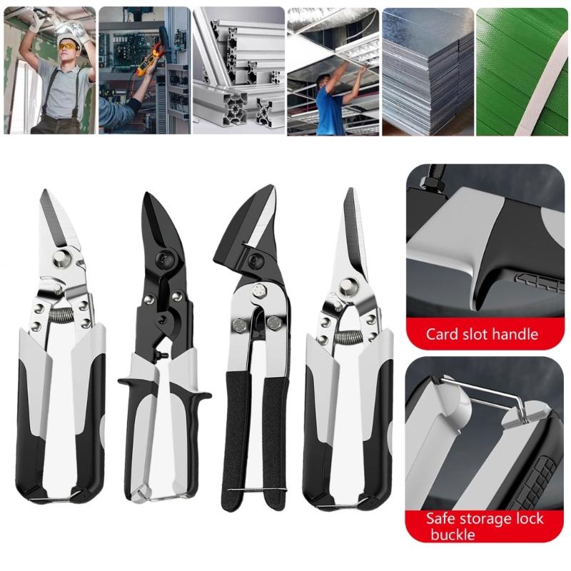 Professional Industrial Shears:Stainless Steel Scissors Tin Snips for Metal Sheet PVC Pipe Cutting Iron Plates