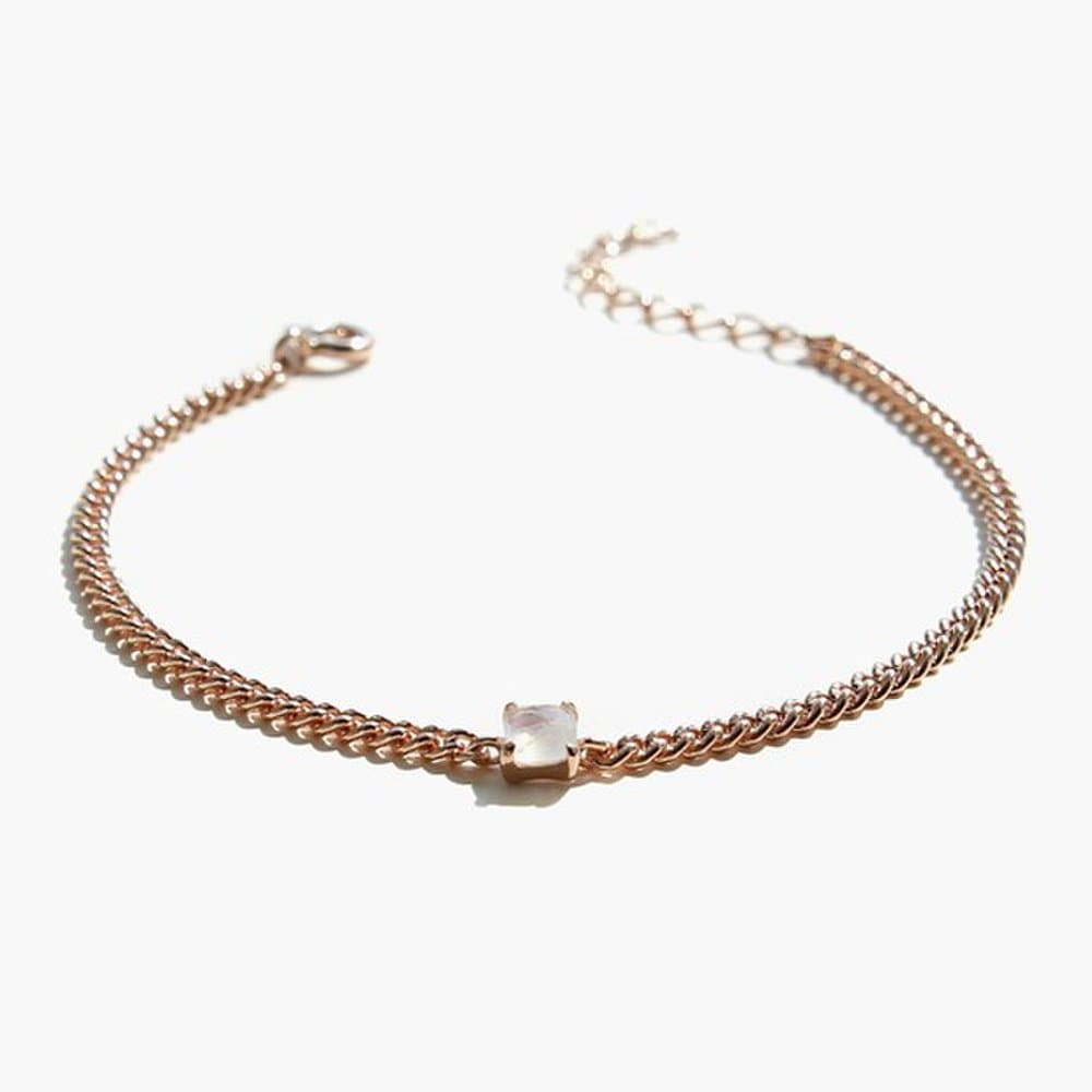 J.Lauren 02B0765 Garnet Green Onyx Moonstone Silver Bracelet