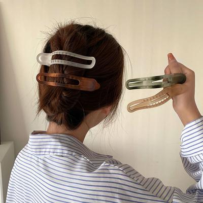 Acryl Matte Duckbill Clip Vintage Elegante Frauen Mädchen Pferdeschwanz Clip Koreanische Einfache Mattiert Kopfbedeckungen Frauen Haar Stil Zubehör