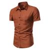Camicia da Uomo Formale Monopetto Revers Stampa a Pois Camicia Estiva da Lavoro