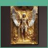 Michael "golden 2d Square Archangel Tin Wall Art Versatile Decor For Home Bar Kitchen And Farmhouse Durable Metal Sign