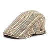 New Cotton Beret Men's Cap Fashion Casual Versatile Forward Hat Striped Hat Travel Hat