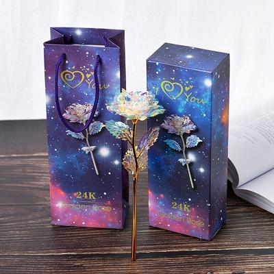 1PC Romantic Colorful Fairy Rose Artificial Galaxy Rose Flowers for Girl Friend Valentine's Day Gift Wedding Party Home Decor