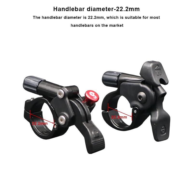 Comutator cu pârghie de comandă de la distanță pentru furcă de bicicletă, cu cablu, Buton de blocare din aliaj de aluminiu