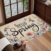 1Pcs Anti Fatigue Kitchen Rugs Bird ColorfulFlowers Print Waterproof Non-Slip Thick Cushioned Kitchen Mat Heavy Duty Comfort Standing Mat for Kitchen