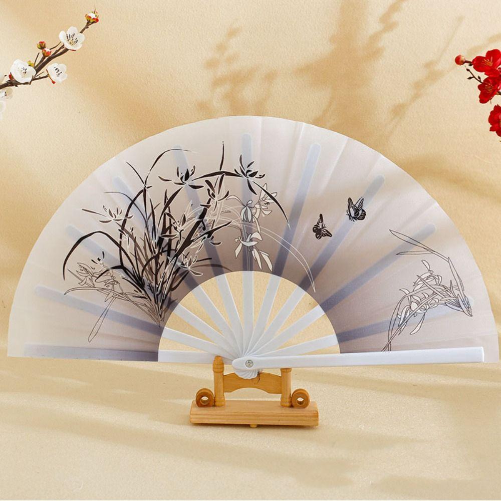 28cm Chinesischer Tai Chi Yoga Fächer Plastikknochen 8 Farben Kung Fu Fächer Handfächer Bühnenfächer Chinoiserie Geschenk Hochzeitsfeier Deko