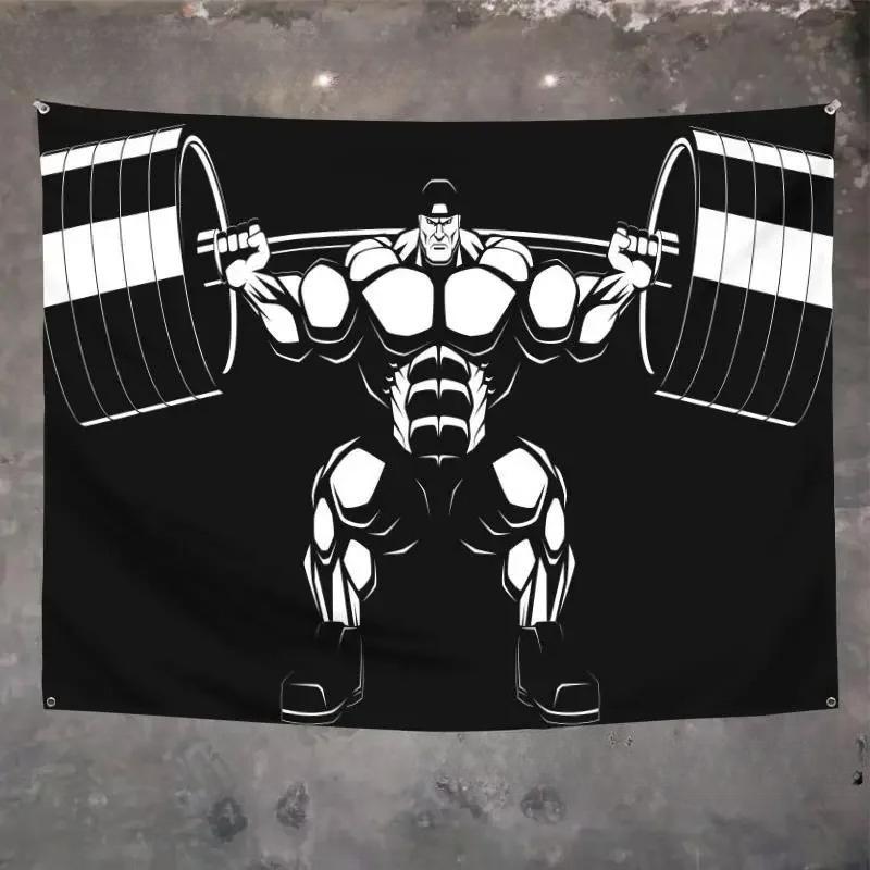 Orangutan Rhino Animal Fitness Tapestry Wall Hanging Macho Background Cloth Living Room Bed  Home Decoration
