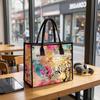 Fashion Leopard Floral Print Large Tote Bag Casual Reusable Shopping Shoulder Bag for Women Daily Use