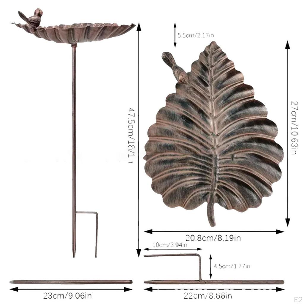 Birdfeeder with Metal Stake Bird Feeder Decorative Weatherproof Garden Bath Baths for