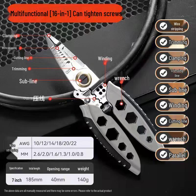 Feiquan 16-in-1 Multi-function Stainless Steel Pliers