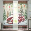 Christmas Truck Elk Fir Tree Berries Sheer Curtains For Kids Bedroom Living Room Voile Curtains Xmas Kitchen Tulle Curtain